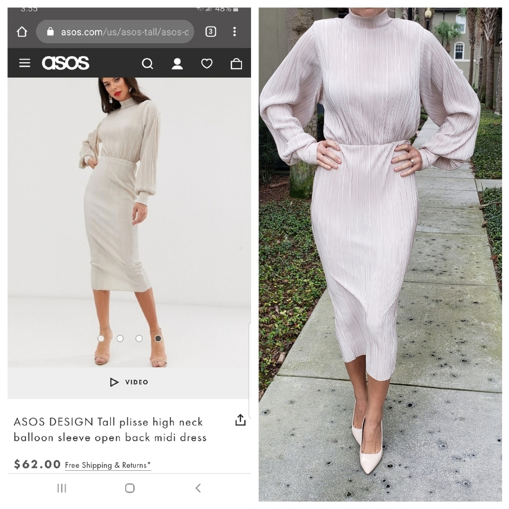 Beautiful Asos Tall Champagne color Size 8 dress